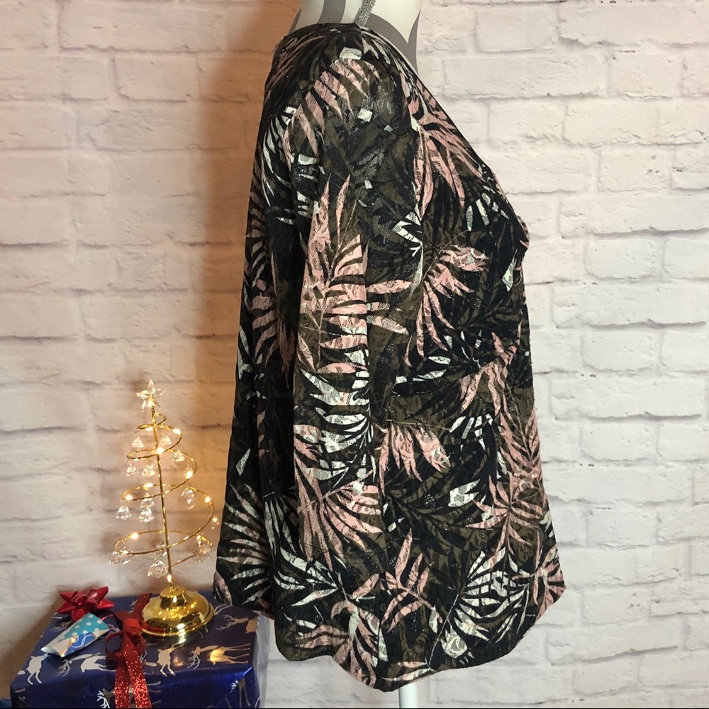 Sparkly Leaf Print Top - image 4